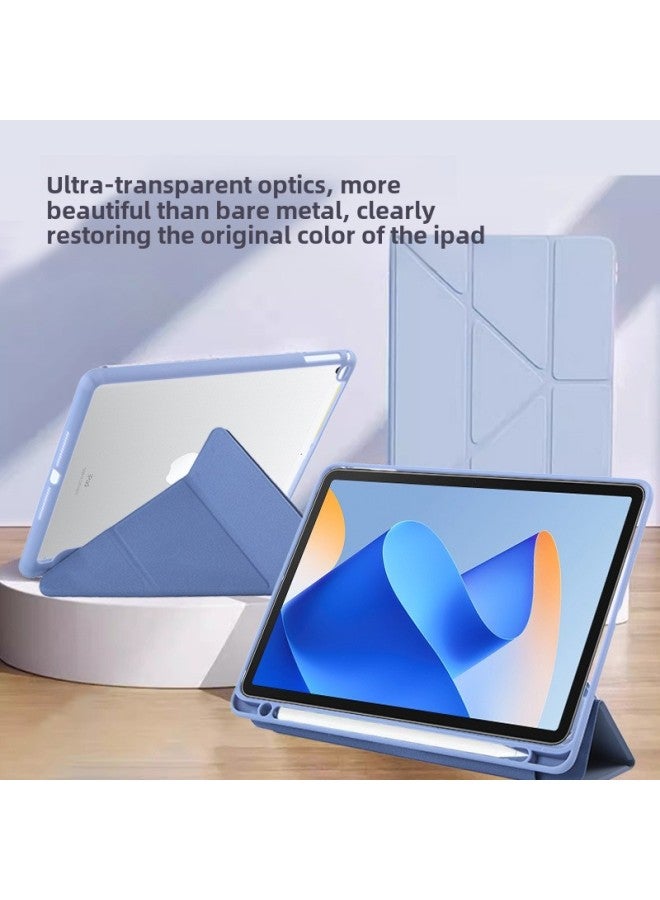 Suitable For Apple Ipad Air6 Protective Case Y Folding Transparent Ipadpro13 Flat Case Acrylic 11-Color:ice White-Applicable Model:iPad 10th  2022 - Image 2